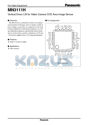 MA8100-M datasheet - Vertical Driver LSI for Video Camera CCD Area Image Sensor