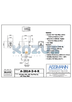 AE10389 datasheet - PCB JACK, 4P4C