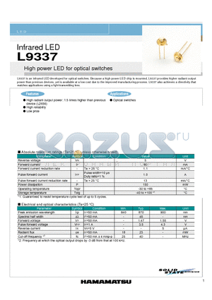 L9337 datasheet - High power LED for optical switches
