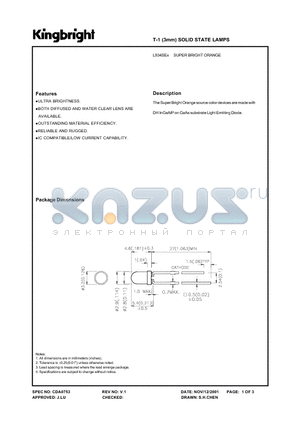 L934SET datasheet - T-1 (3mm) SOLID STATE LAMPS