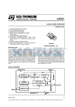 L9351 datasheet - L9349DIE1