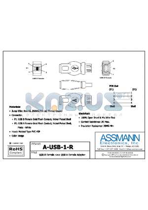 AE1473 datasheet - USB B FEMALE