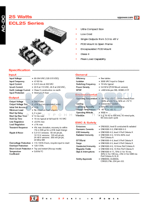 ECL25US05 datasheet - PCB Mount