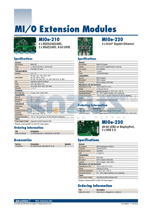 MIOE-210 datasheet - 4 x RS232/422/485, 2 x RS422/485, 8-bit GPIO