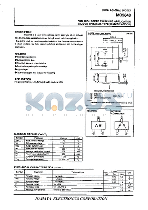 MC2848 datasheet - FOR HIGH SPEED SWITCHING APPLICATION SILICON EPITAXIAL TYPE