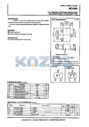 MC2850 datasheet - FOR GENERAL SWITCHING APPLICATION SILICON EPITAXIAL TYPE(SERIES TYPE)