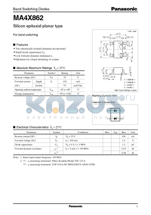 MA862 datasheet - Silicon epitaxial planar type