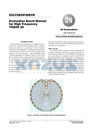 ECLTSSOP20EVB datasheet - Evaluation Board Manual for High Frequency TSSOP 20