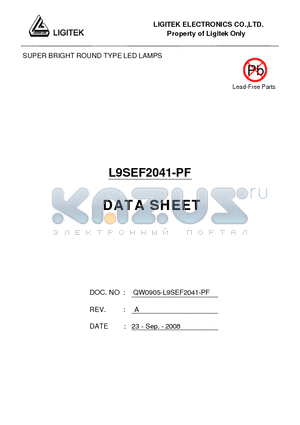 L9SEF2041-PF datasheet - SUPER BRIGHT ROUND TYPE LED LAMPS