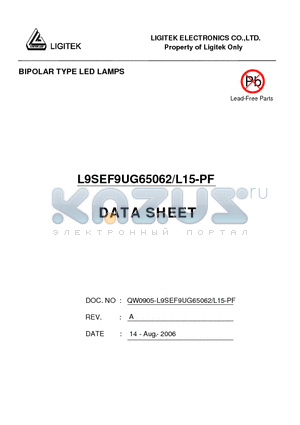L9SEF9UG65062 datasheet - BIPOLAR TYPE LED LAMPS