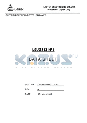 L9UG3131-P1 datasheet - SUPER BRIGHT ROUND TYPE LED LAMPS