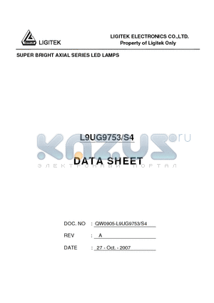 L9UG9753-S4 datasheet - SUPER BRIGHT AXIAL SERIES LED LAMPS