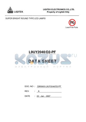 L9UY2040-D2-PF datasheet - SUPER BRIGHT ROUND TYPE LED LAMPS