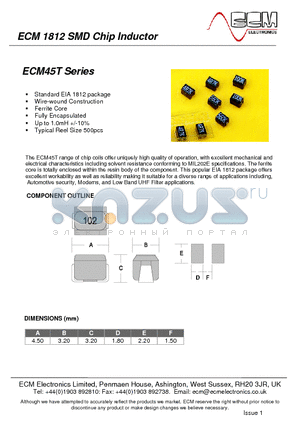 ECM45T datasheet - SMD Chip Inductor