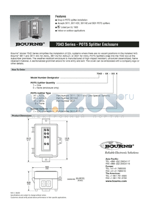 7043-00-0I datasheet - POTS Splitter Enclosure