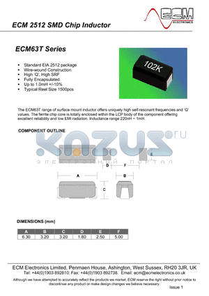 ECM63T datasheet - SMD Chip Inductor