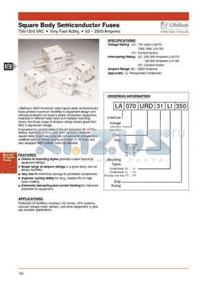 LA070URD31LI350 datasheet - Square Body Semiconductor Fuses