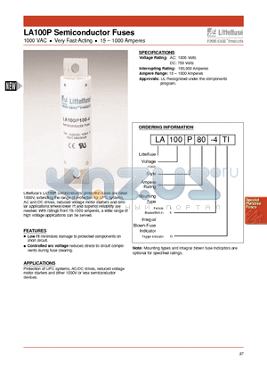 LA100P80-4TI datasheet - LA100P Semiconductor Fuses