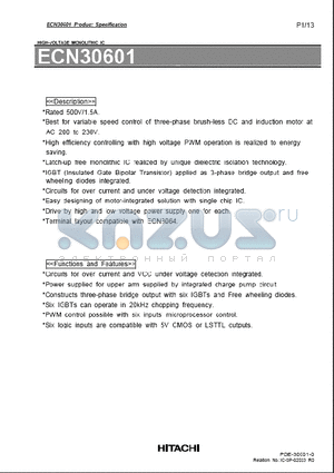 ECN30601 datasheet - HIGH-VOLTAGE MONOLITHIC IC