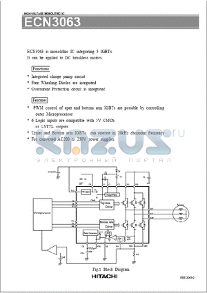 ECN3063 datasheet - HIGH-VOLTAGE MONOLITHIC IC