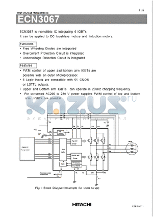 ECN3067 datasheet - HIGH-VOLTAGE MONOLITHIC IC