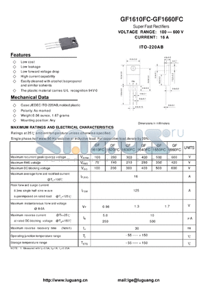 GF1630FC datasheet - Super Fast Rectifiers