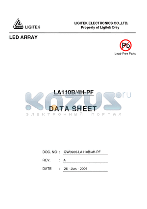 LA110B-4H-PF datasheet - LED ARRAY
