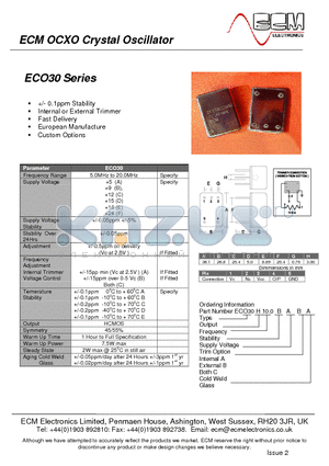 ECO30 datasheet - OCXO Crystal Oscillator