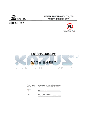 LA118B-260-I-PF datasheet - LED ARRAY