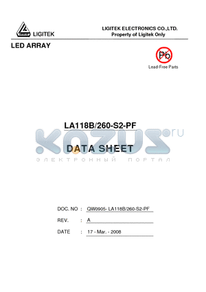 LA118B-260-S2-PF datasheet - LED ARRAY