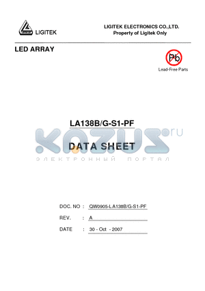 LA138B-G-S1-PF datasheet - LED ARRAY