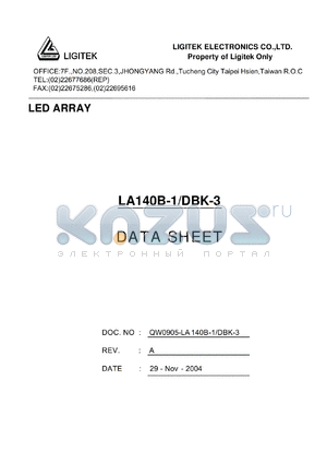 LA140B-1-DBK-3 datasheet - LED ARRAY