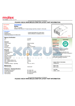 70450-0267 datasheet - 2.54mm (.100