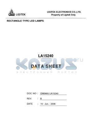 LA15240 datasheet - RECTANGLE TYPE LED LAMPS