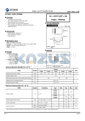 GF30DL datasheet - Super Low VF Rectifier Diode