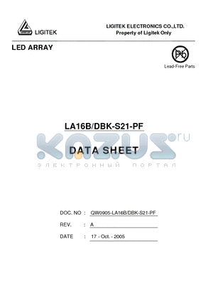 LA16B-DBK-S21-PF datasheet - LED ARRAY