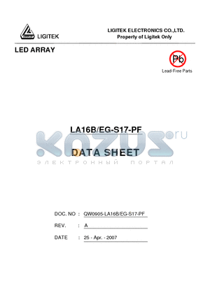 LA16B-EG-S17-PF datasheet - LED ARRAY