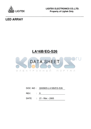 LA16B-EG-S26 datasheet - LED ARRAY