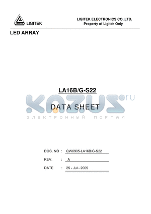 LA16B-G-S22 datasheet - LED ARRAY