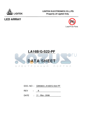 LA16B-G-S22-PF datasheet - LED ARRAY