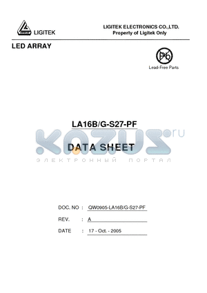 LA16B-G-S27-PF datasheet - LED ARRAY
