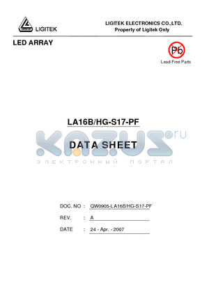 LA16B-HG-S17-PF datasheet - LED ARRAY