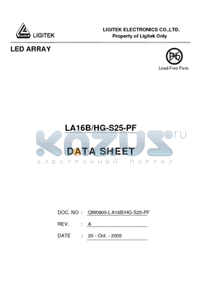 LA16B-HG-S25-PF datasheet - LED ARRAY