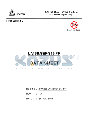 LA16B-SEF-S19-PF datasheet - LED ARRAY