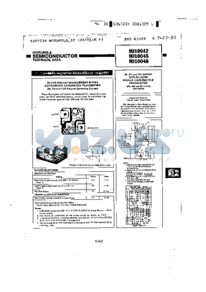 MJ10042 datasheet - NPN SILICON POWER DARLINGTON TRANSISTOR