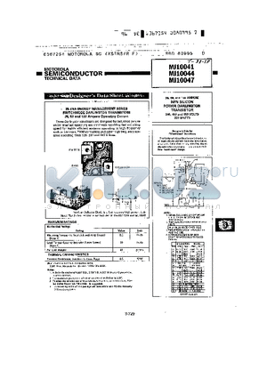 MJ10044 datasheet - NPN SILICON POWER DARLINGTON TRANSISTOR