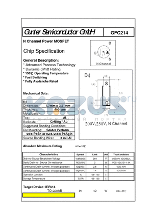 GFC214 datasheet - N Channel Power MOSFET