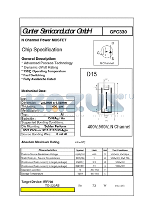 GFC330 datasheet - N Channel Power MOSFET