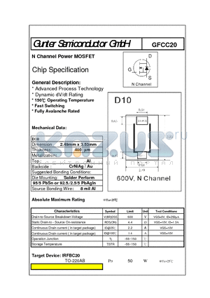GFCC20 datasheet - N Channel Power MOSFET