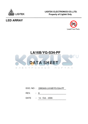 LA16B-YG-S34-PF datasheet - LED ARRAY